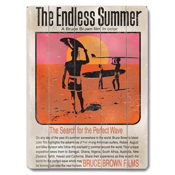 One Bella Casa One Bella Casa 0002-9906-38 12 x 16 in. Endless Summer Movie Poster Planked Wood Wall Decor by Bruce Brown 0002-9906-38